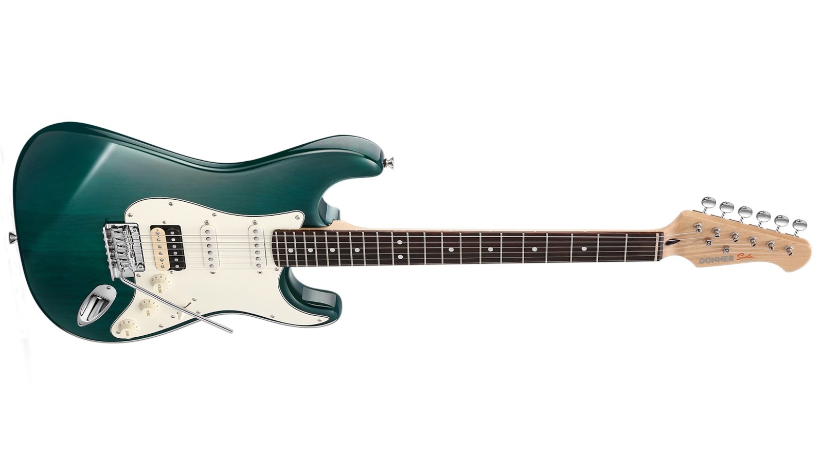 Used Donner Seeker Designer Series Aqua Green Solid Body Electric Guitar