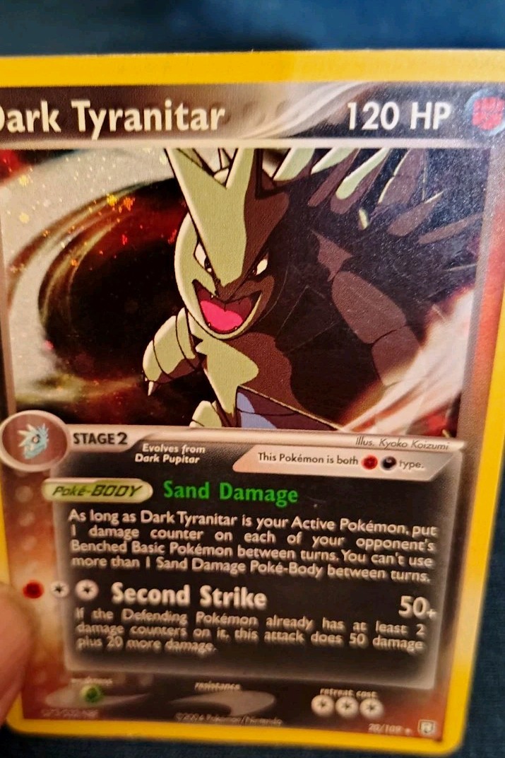 Pokemon TCG Dark Tyranitar Reverse Holo Team Rocket Returns 20/109 2004 Pokemon TCG Dark Tyranitar Reverse Holo Team Rocket Returns 20/109 2004