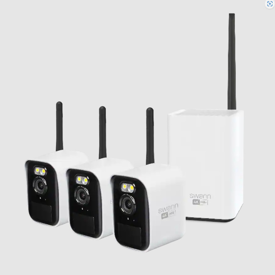 Swann MaxRanger4K Mini Wireless NVR Security System 3-Pack 2160p WiFi