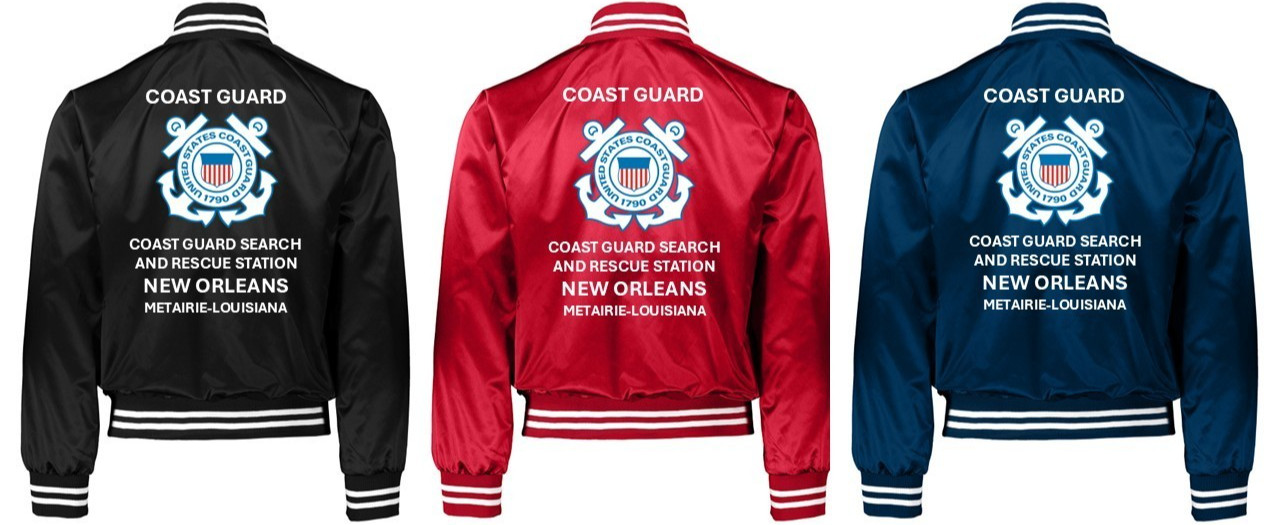 USCG*COAST GUARD SEARCH & RESCUE NEW ORLEANS*SATIN JACKET *USCG OFFICIAL LICENSE