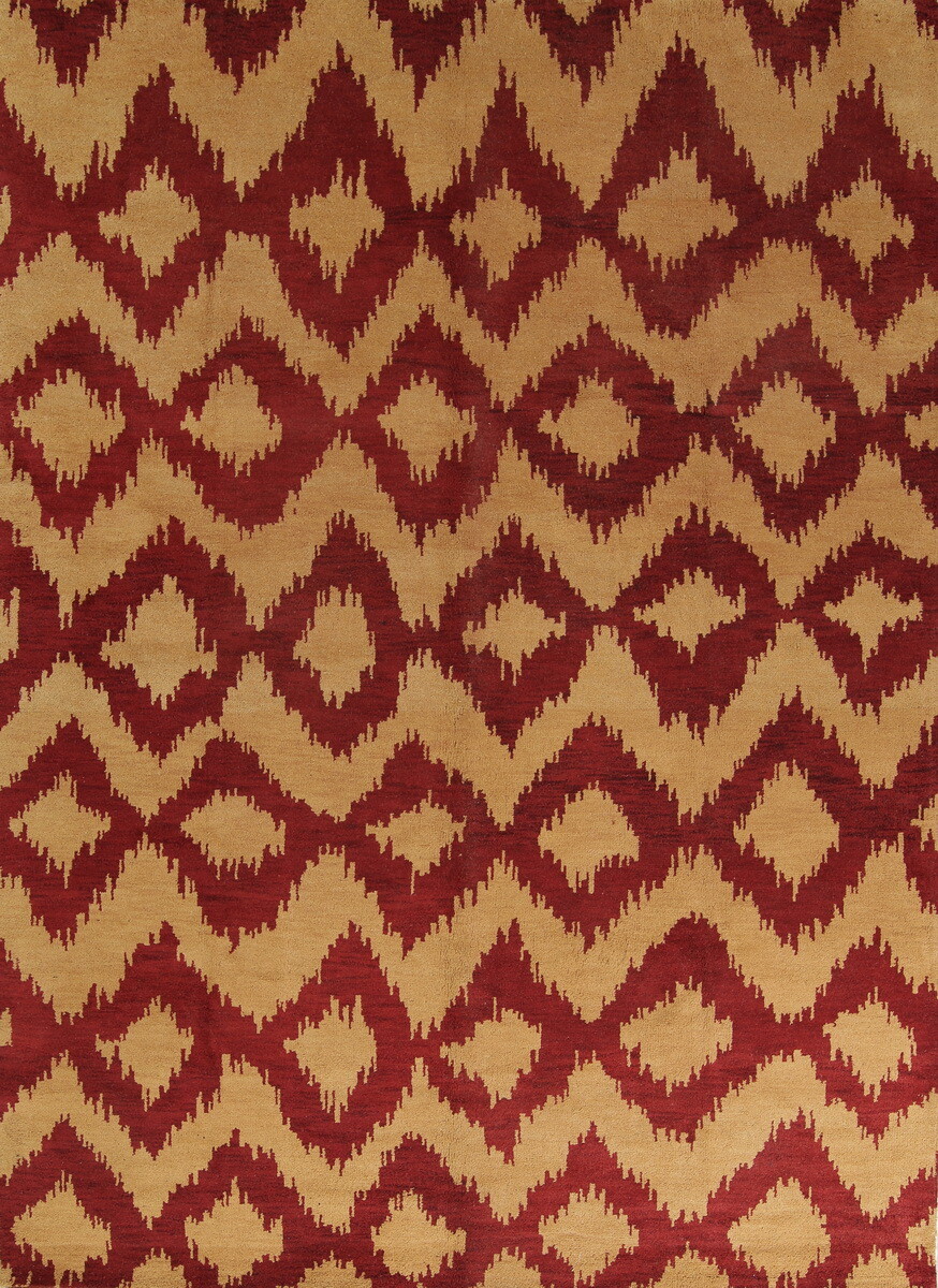 Geometric Modern Gold Moroccan Trellis Indoor Indo Oriental Area Rug Wool 10x14