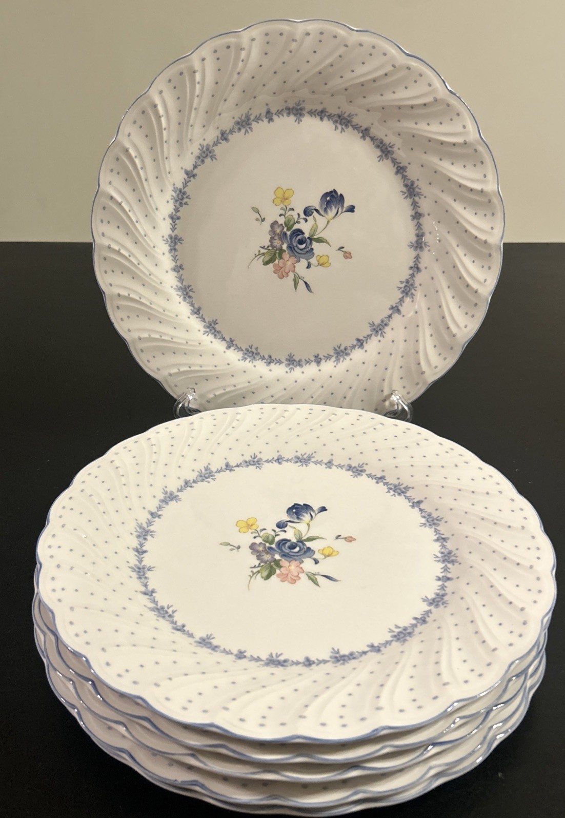 🌟Set of 6 VTG Nikko Fine Tableware Blue Peony Dinner Plates, Japan 10.5\