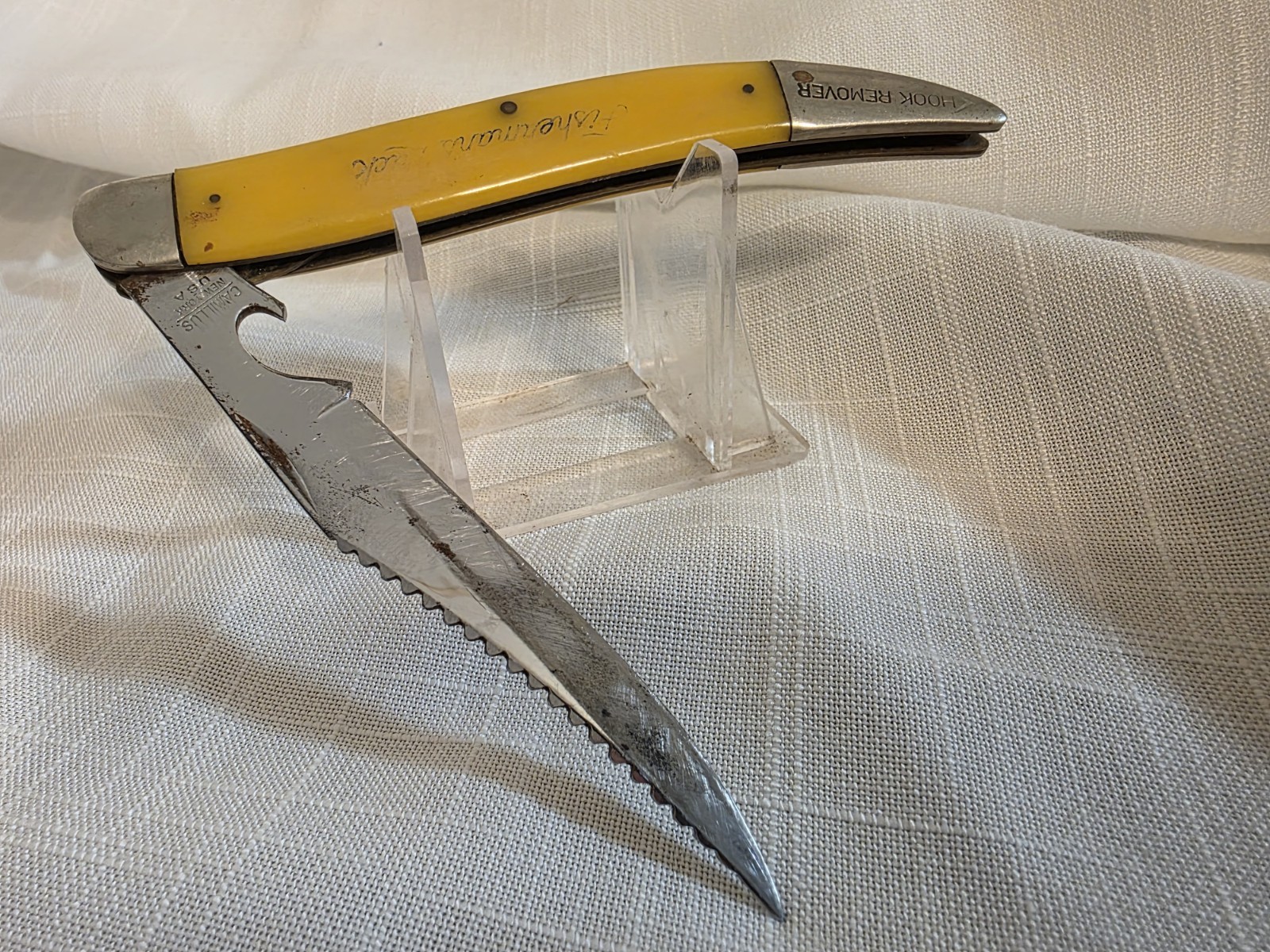 Vintage Camillus #5 Fishermans Luck Knife Folding Pocket Fishing w Hook Remover Vintage Camillus #5 Fishermans Luck Knife Folding Pocket Fishing w Hook Remover