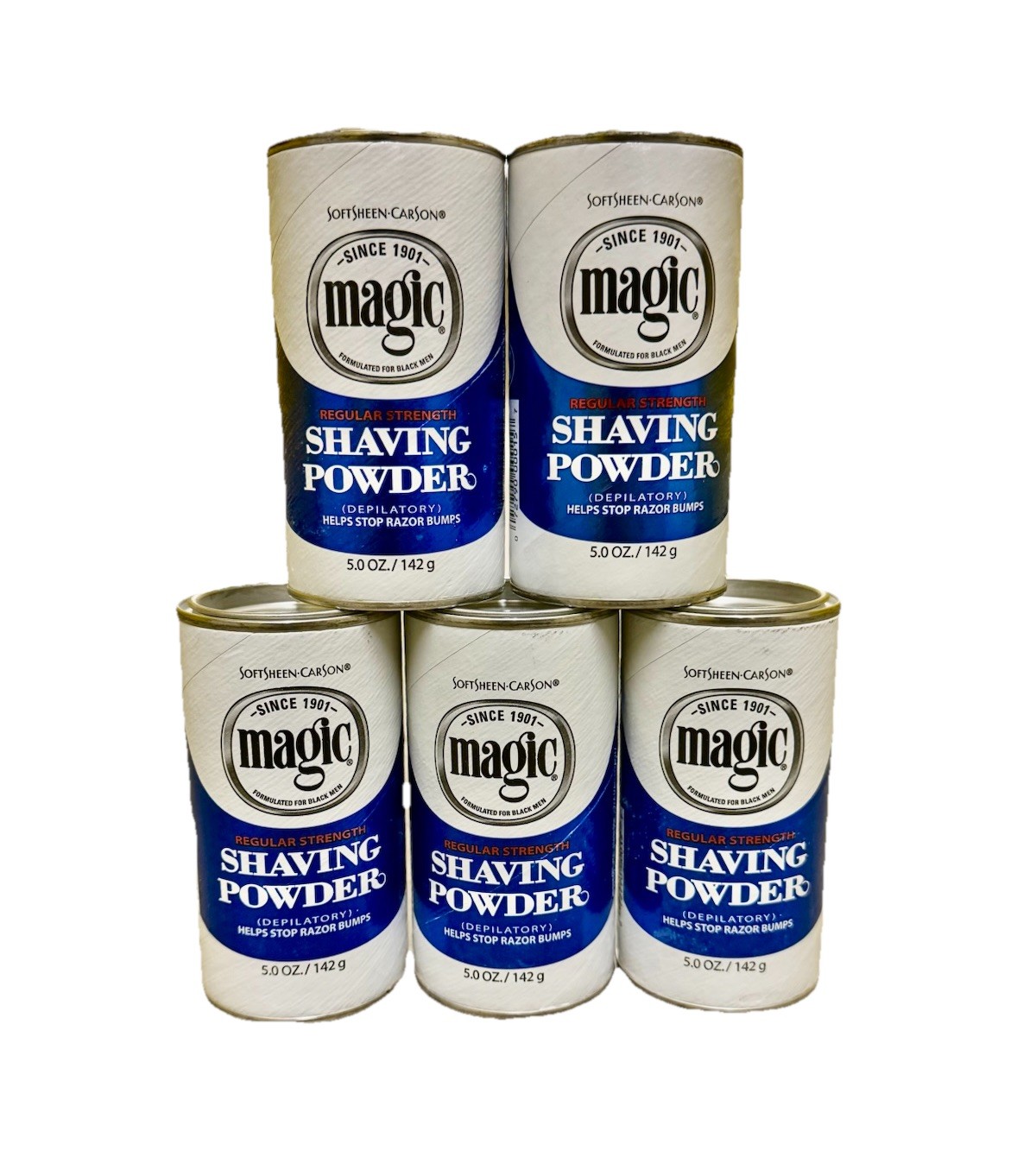 5 SoftSheen Carson Magic Shaving Powder Regular Strength 5 oz Shave Lot of 5 5 SoftSheen Carson Magic Shaving Powder Regular Strength 5 oz Shave Lot of 5