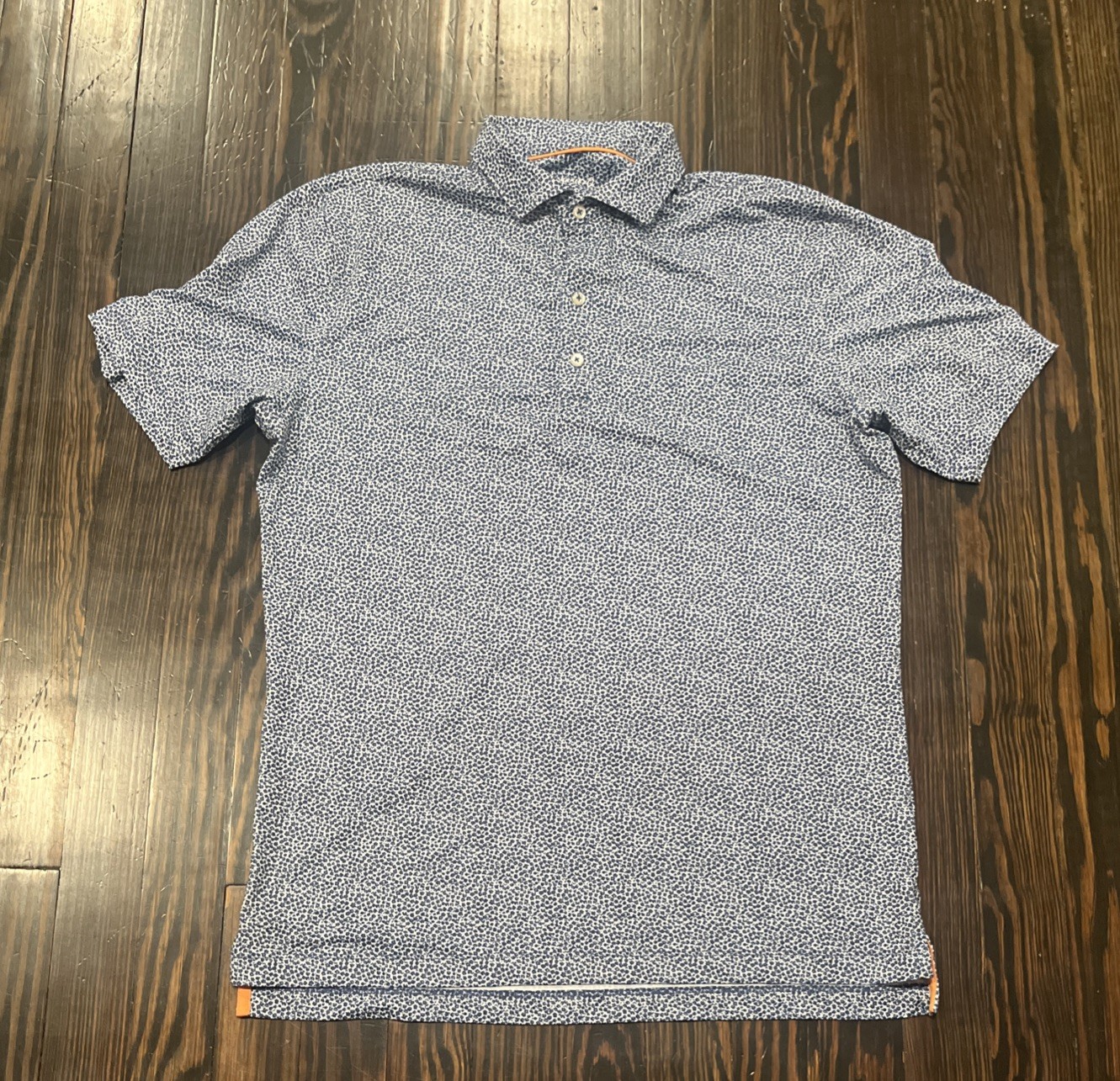 Johnnie O Performance Polo Shirt Men’s Medium Blue AOP Polyester 