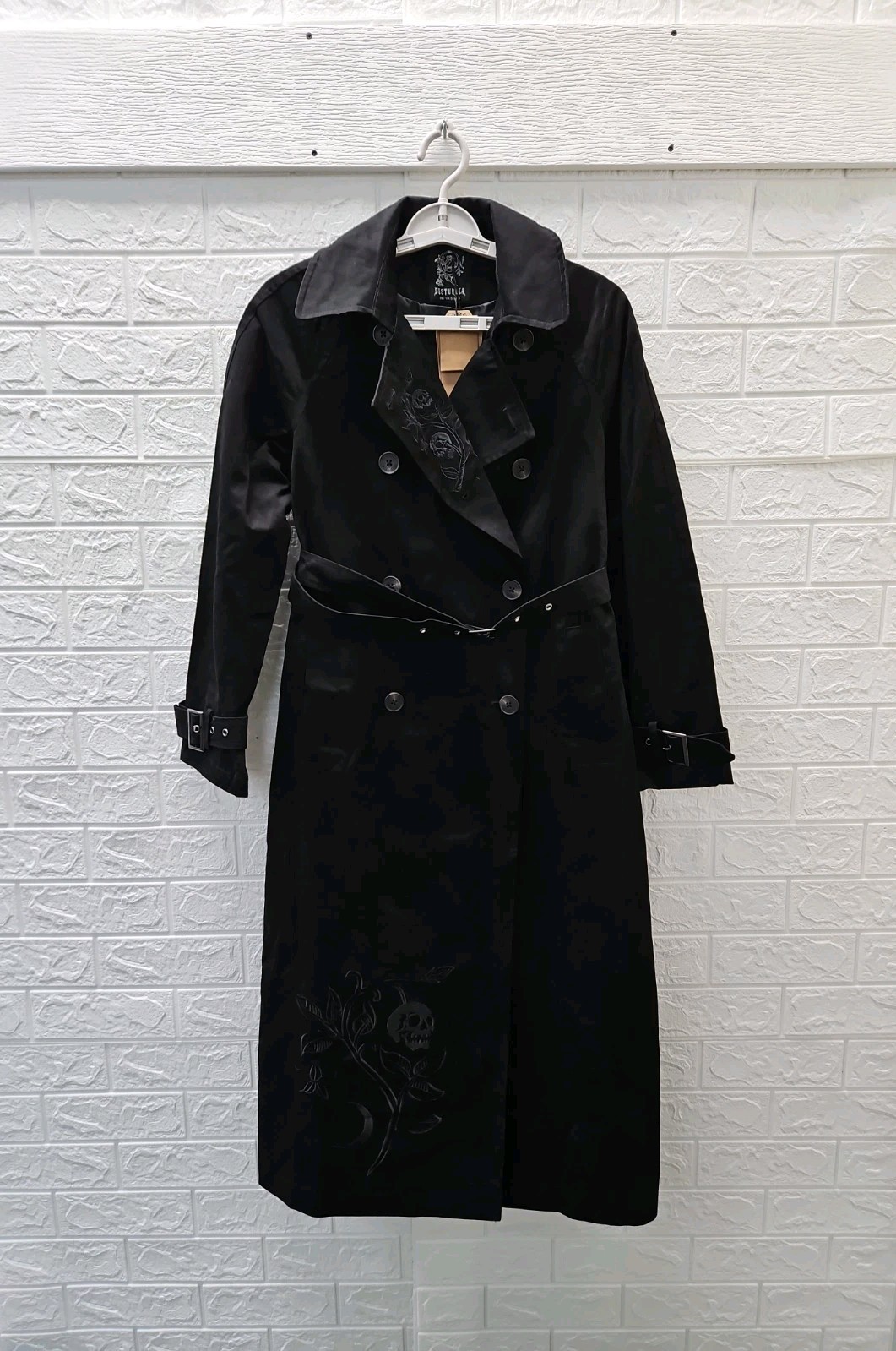 New Disturbia Women\'s Poe Embroidered Trench Coat Sz 2 New Disturbia Women\'s Poe Embroidered Trench Coat Sz 2