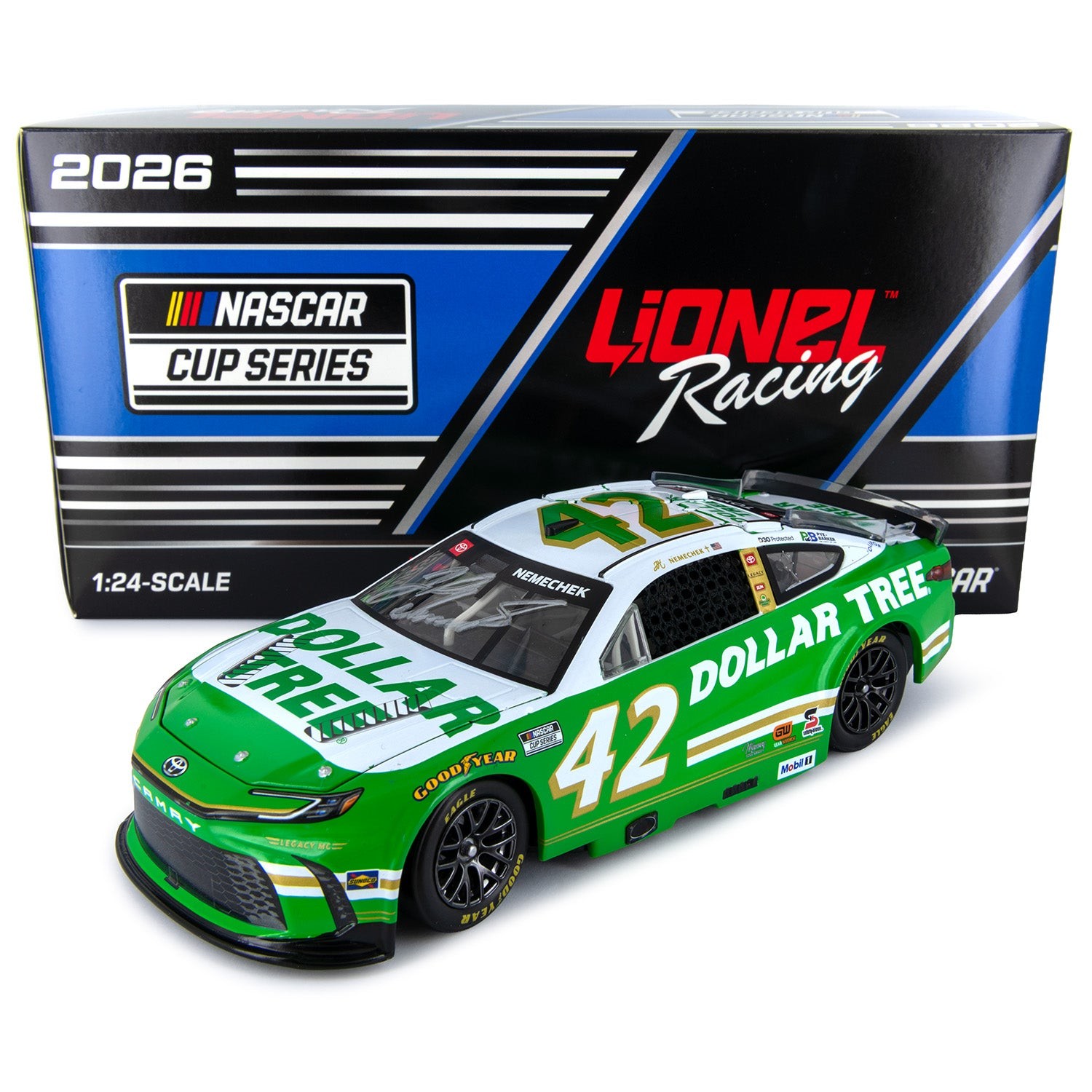 John Hunter Nemechek Autographed Dollar Tree 1:24 Standard 2026 Diecast Car