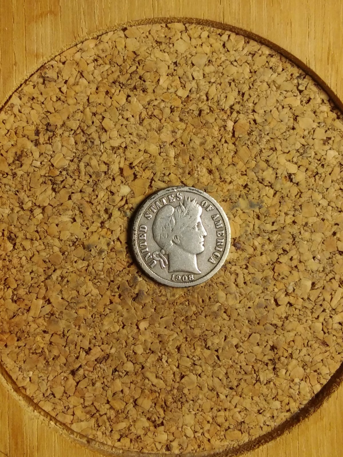 1908 S 10C Barber Dime 90% Silver US Coin BD236 (TUCK) ANTIQUE LOW MINTAGE 