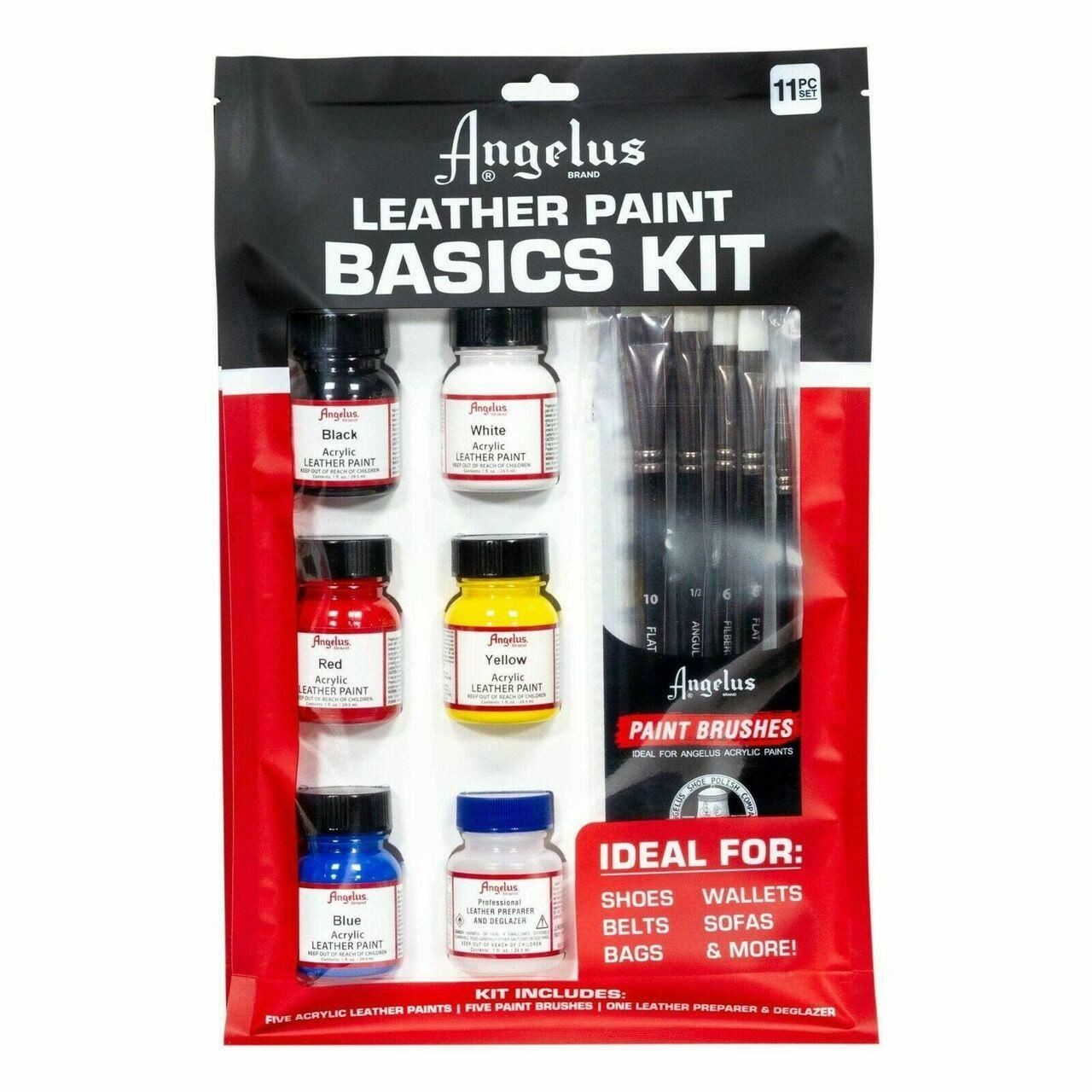 Angelus Acrylic Leather Paint Basics Kit - Sneaker & Shoe Custom Starter Set