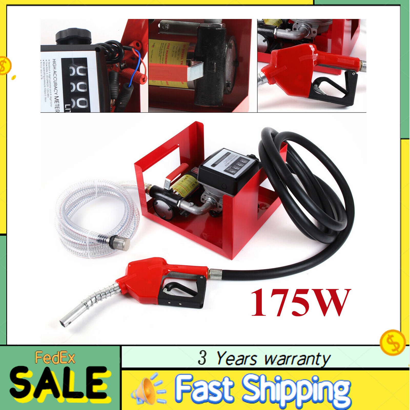 Portable Automatic Nozzle Transfer Pump 12V Electric Diesel Fuel Transfer Pump