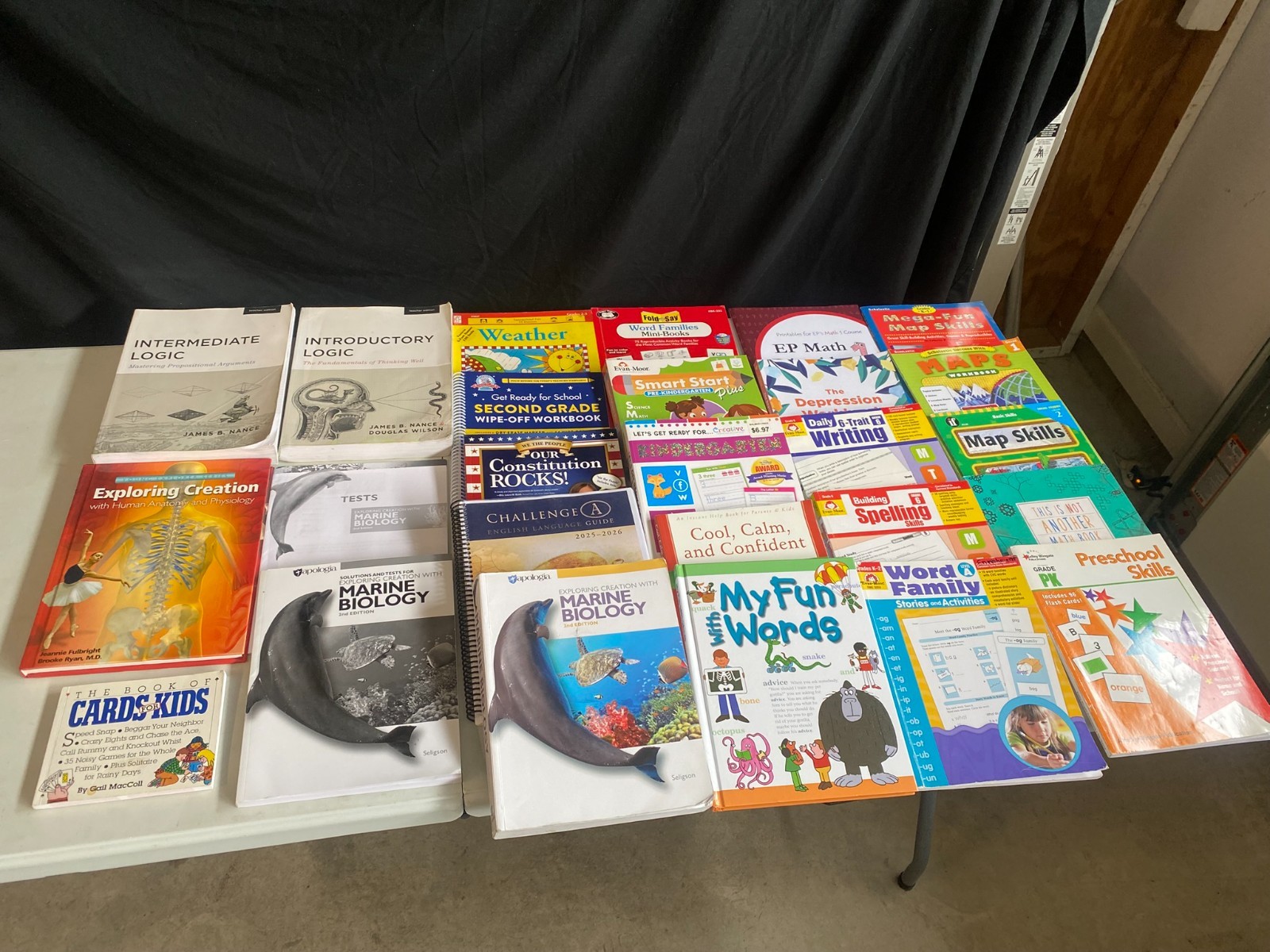 home school books lot marine biology creation writing words maps math logic +