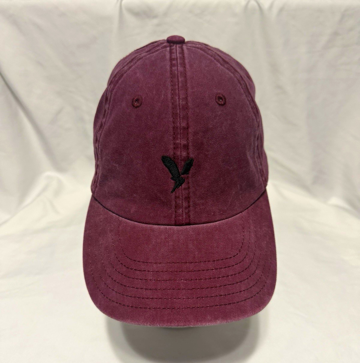 American Eagle Outfitters Burgundy Eagle Logo Baseball Cap Adjustable Cotton