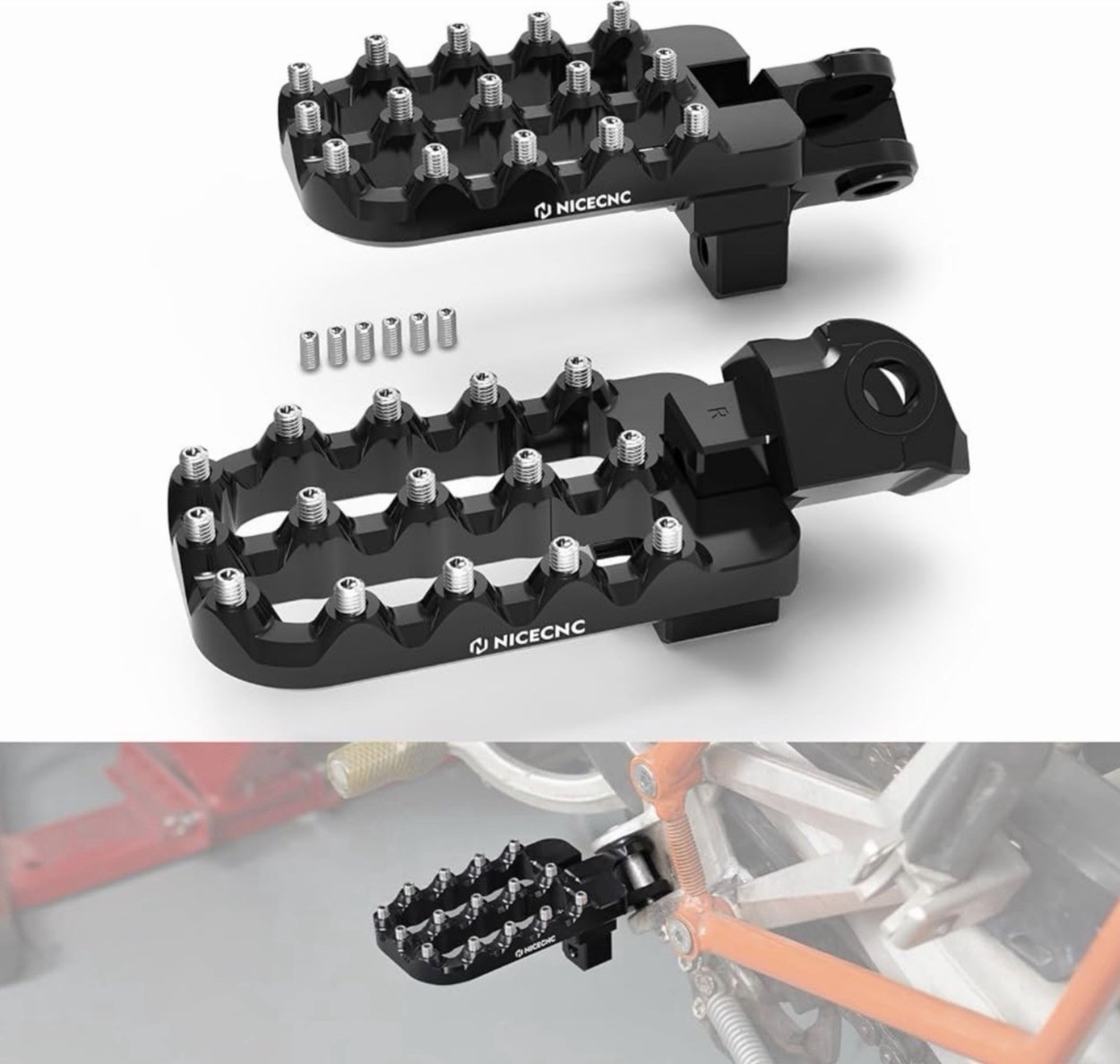 NICECNC Adjustable 20mm Lower Footpegs KTM 690 790 890 Adventure Husqvarna 701