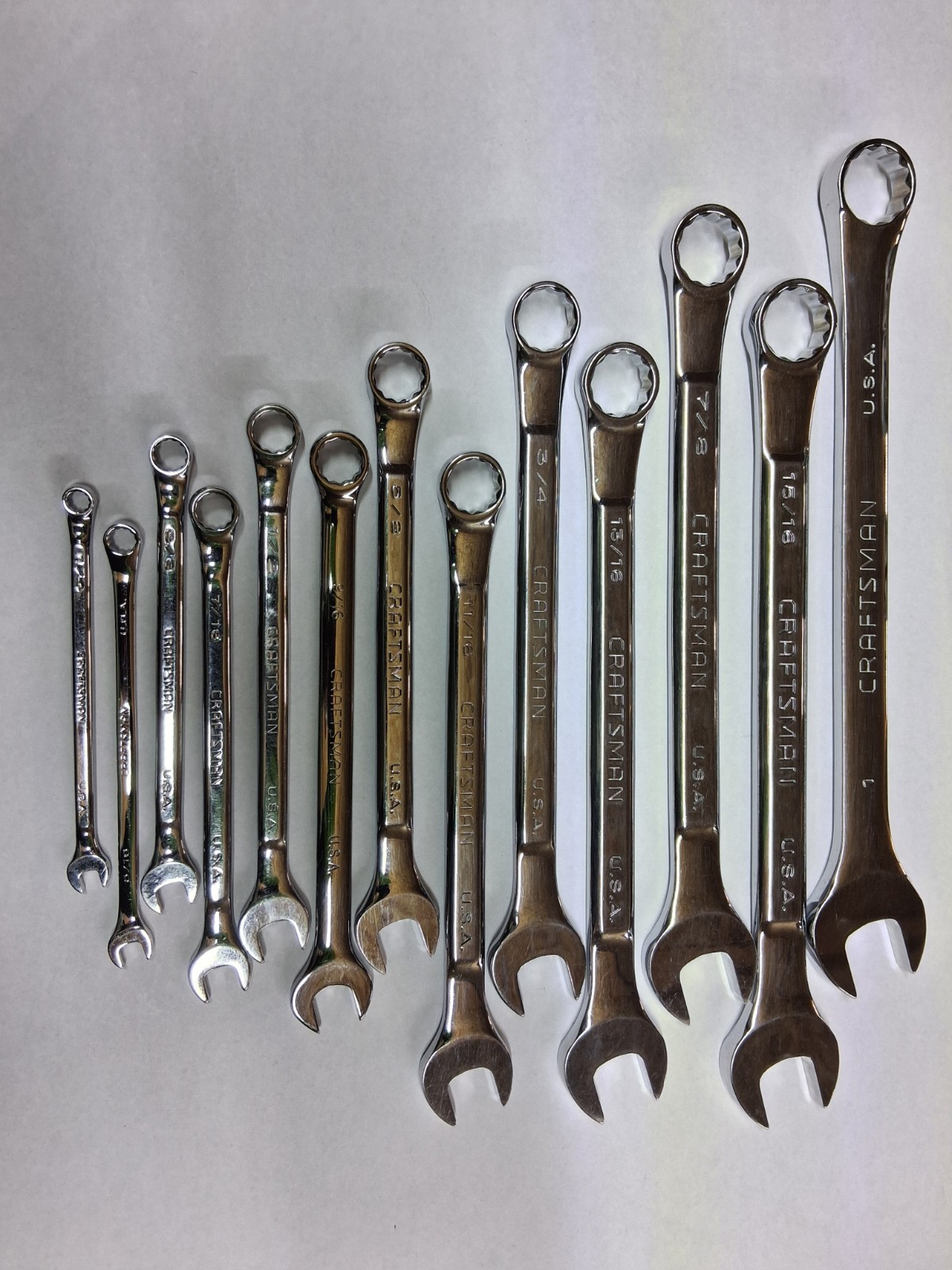 Vintage Craftsman Professional 13pc Full Polish Wrench Set SAE 1/4 - 1\