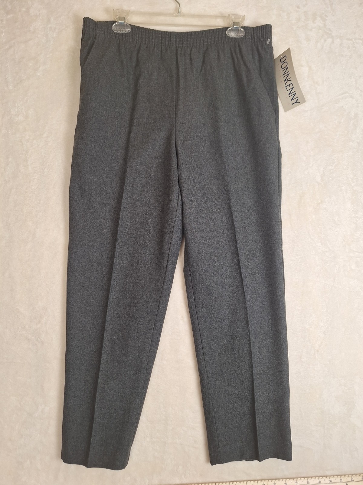 Donnkenny Women\'s 10 Grey Pull on Pants Elastic Waist Washable Flannel NWT 34x27 Donnkenny Women\'s 10 Grey Pull on Pants Elastic Waist Washable Flannel NWT 34x27