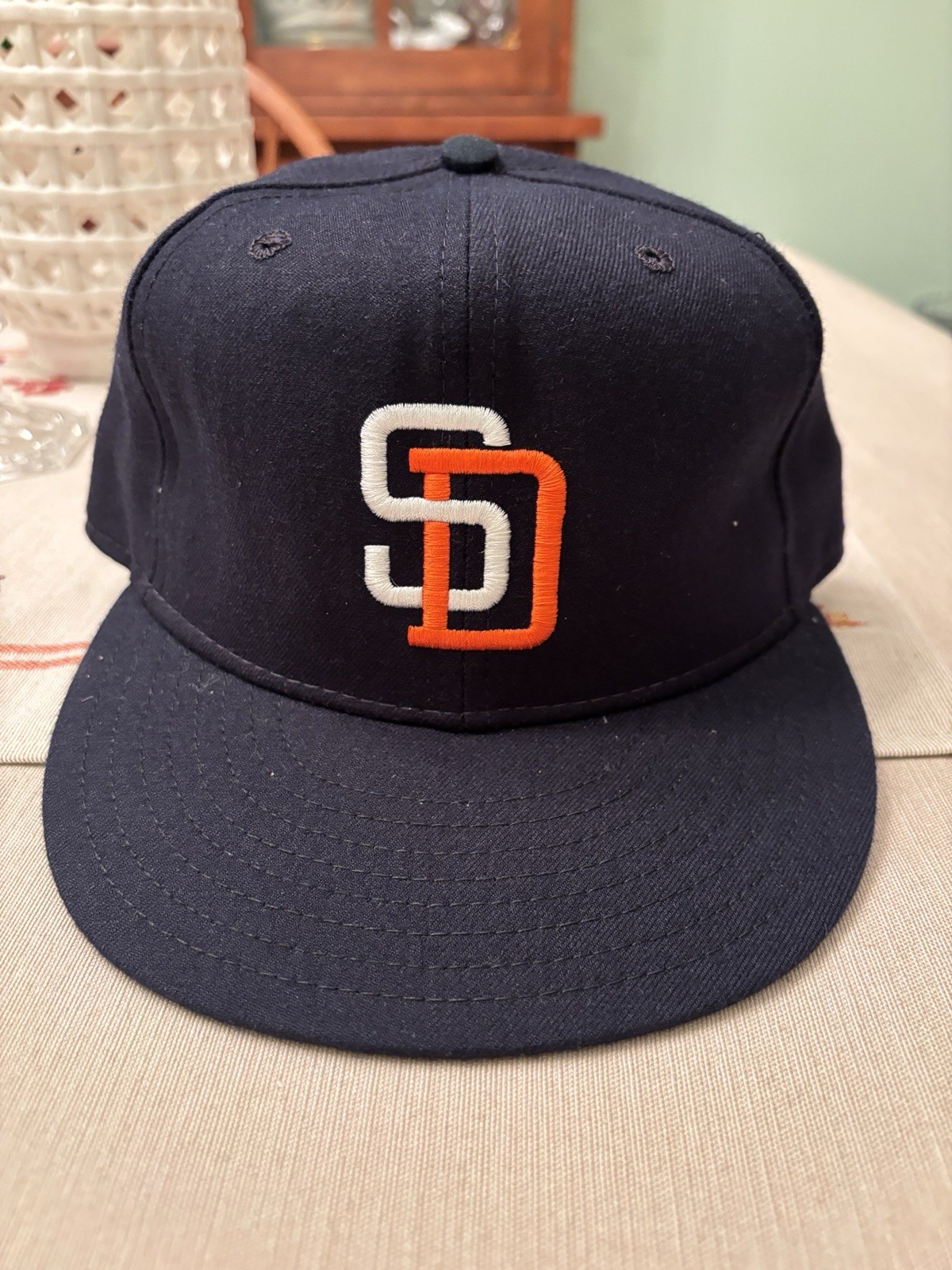 Vtg New Era SD Padres 5950 Diamond Collection 100% Wool 7 3/8 Made in USA