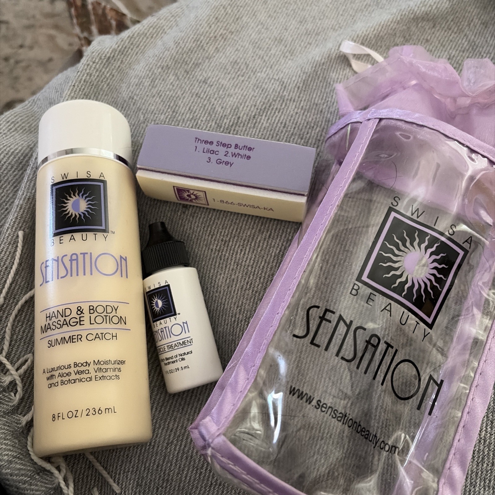 Swisa Beauty Hand & Body Massage Lotion, Cuticle Treatment, & 3-Way Buffer