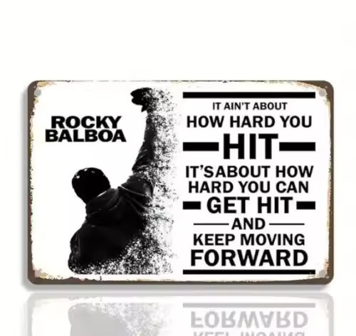 Retro TIN SIGN ORIGINAL ROCKY BALBOA ROCKY BOXING MOVIE METAL PHILADELPHIA