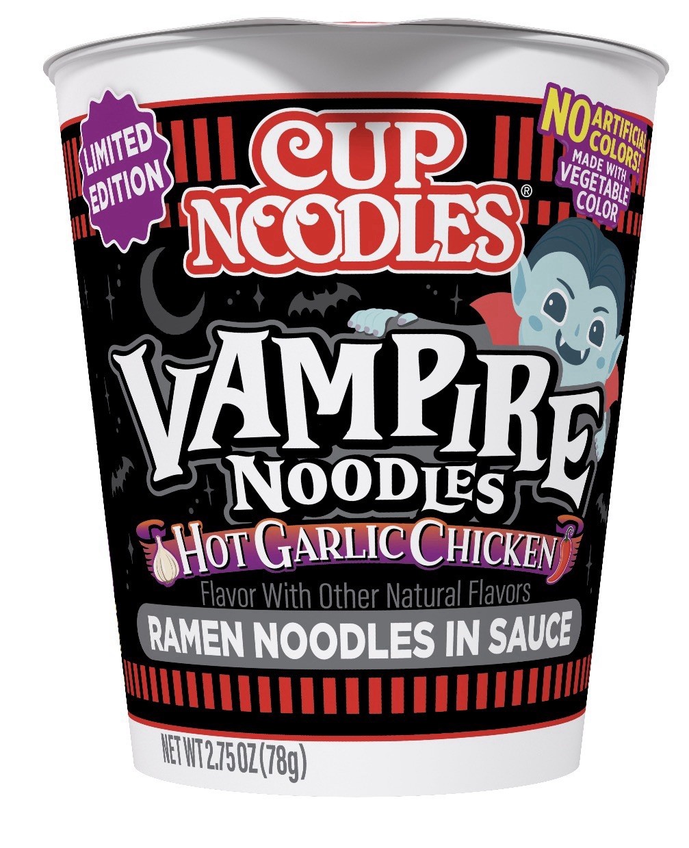 Cup Noodles Limited Edition Vampire Noodles Hot Garlic Chicken Flavor 2.75 Oz