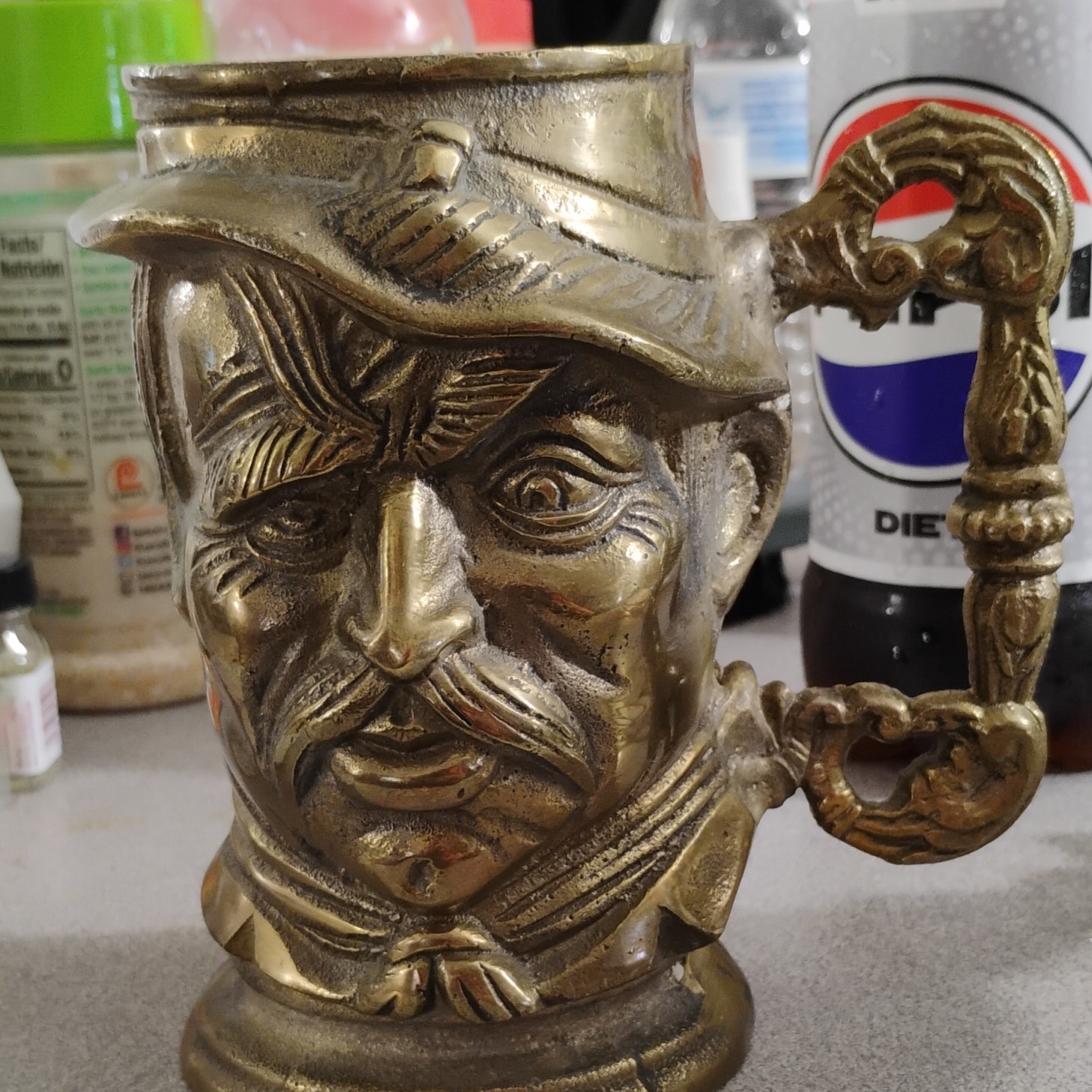 These Are Both Solid Brass. The Cup Is Theodore Rosevelt. Both Very Old.