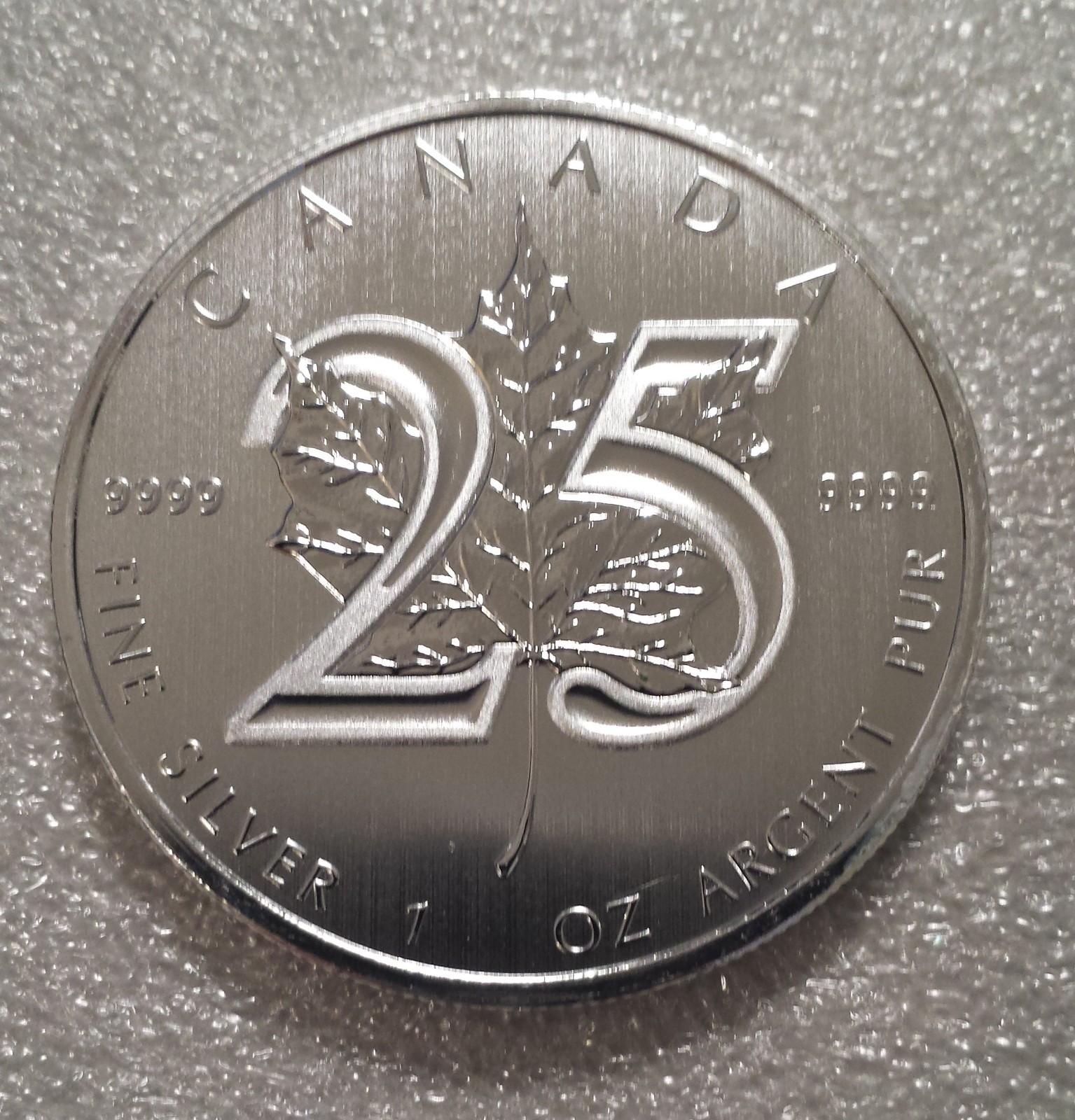2013 Canada 1 Oz .9999 Silver Maple Leaf BU (25th Anniversary)