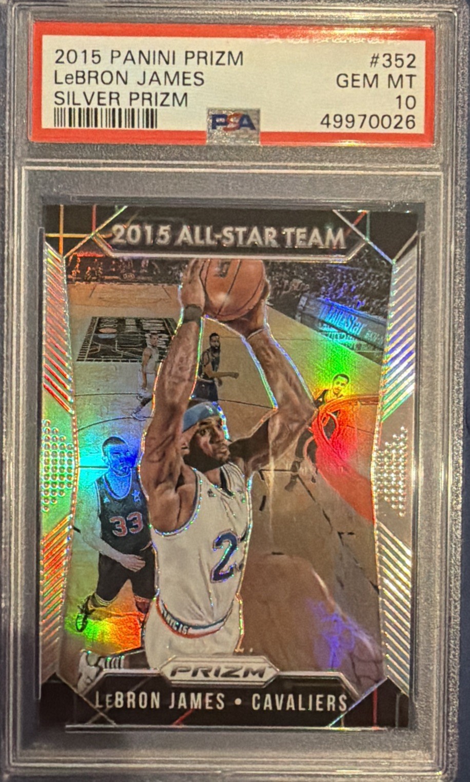 2015-16 Panini Prizm - All-Star Team LeBron James #352 Silver Prizm. PSA 10.