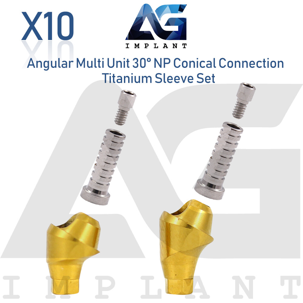 x10 Angular Multi Unit Prosthetic 30° Conical Connection NP Titanium Set