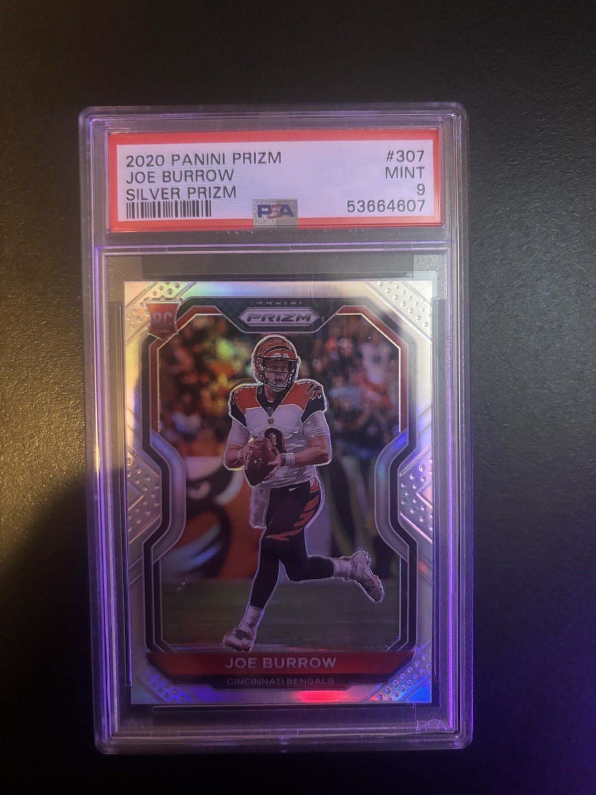 Panini 2020 Prizm Joe Burrow Rookie #307 Silver Prizm Cincinnati Bengals MINT 9 Panini 2020 Prizm Joe Burrow Rookie #307 Silver Prizm Cincinnati Bengals MINT 9