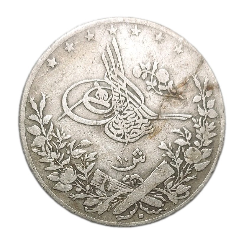 1903 AH-1293/29 H Egypt Ottoman 10 Qirsh 0.833 Silver Coin KM 295 Heaton Mint 1903 AH-1293/29 H Egypt Ottoman 10 Qirsh 0.833 Silver Coin KM 295 Heaton Mint