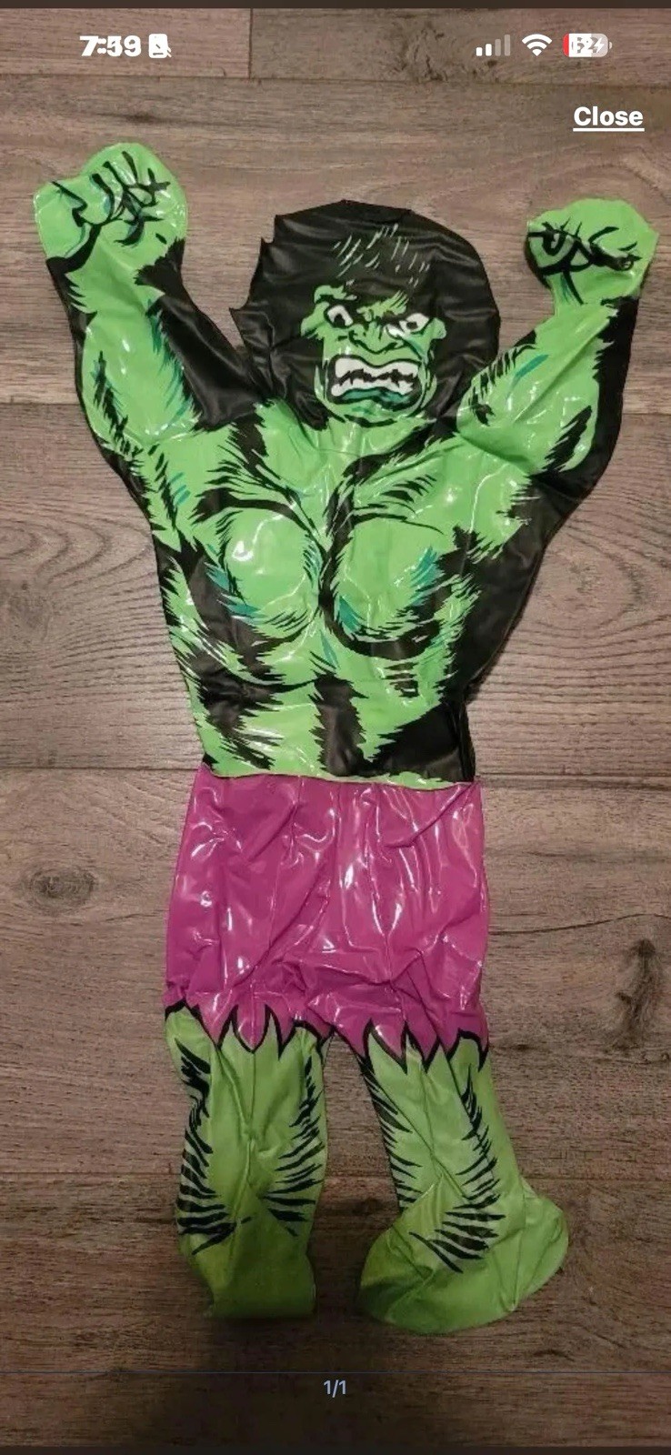 Vintage Inflatable Hulk 24 Inch Standing Action Figure - NOS - Sealed