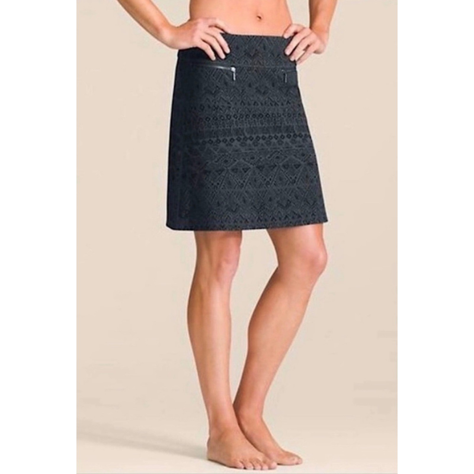 Athleta A-line Walking Skirt Womens Medium Gray Strata Print Zipper Pockets Athleta A-line Walking Skirt Womens Medium Gray Strata Print Zipper Pockets