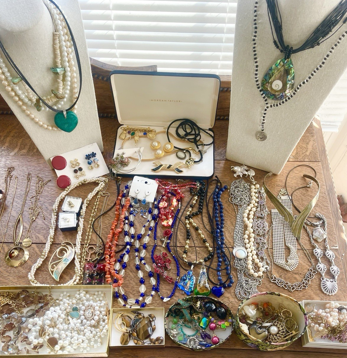 19 lb LOT of Costume Jewelry - Sterling, Pearls, Earrings, Pins New & Old☚☚☚👀