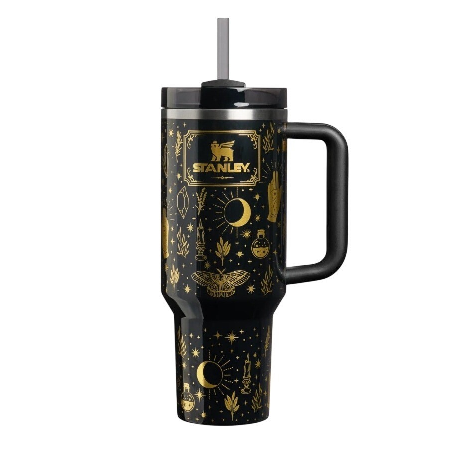 Stanley Bkack Magic Halloween Sold Out Quencher H2.0 FlowstateTumbler 40 OZ Stanley Bkack Magic Halloween Sold Out Quencher H2.0 FlowstateTumbler 40 OZ