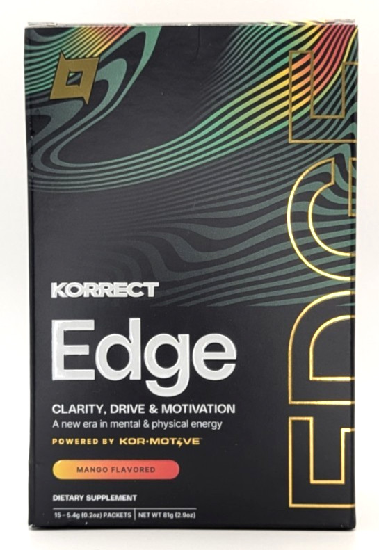Korrect Edge Clarity, Drive, and Motivation, 15 Packs, Mango Flavor, Exp. 10/27 Korrect Edge Clarity, Drive, and Motivation, 15 Packs, Mango Flavor, Exp. 10/27