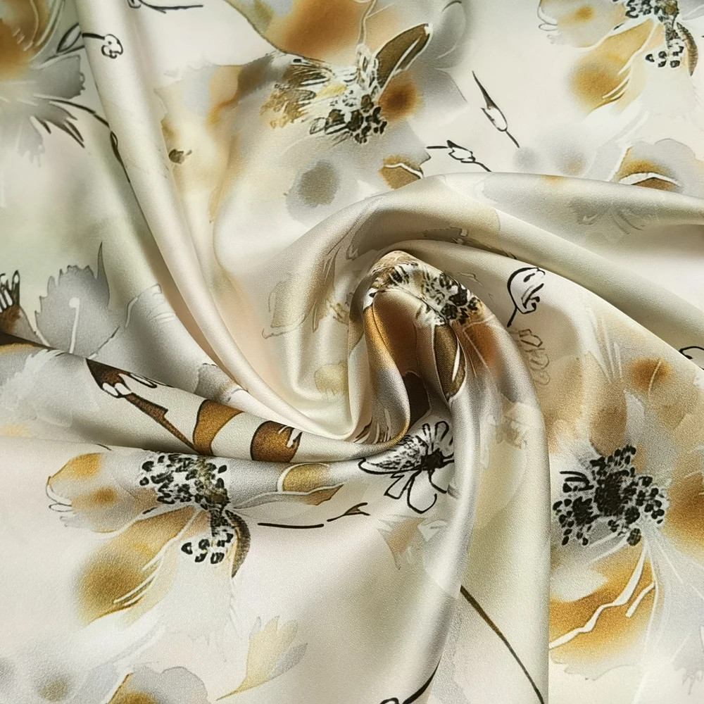 58\'\' Wide Digital Print Charmeuse Fabric Gown Robe Kimono Material Stretch Satin