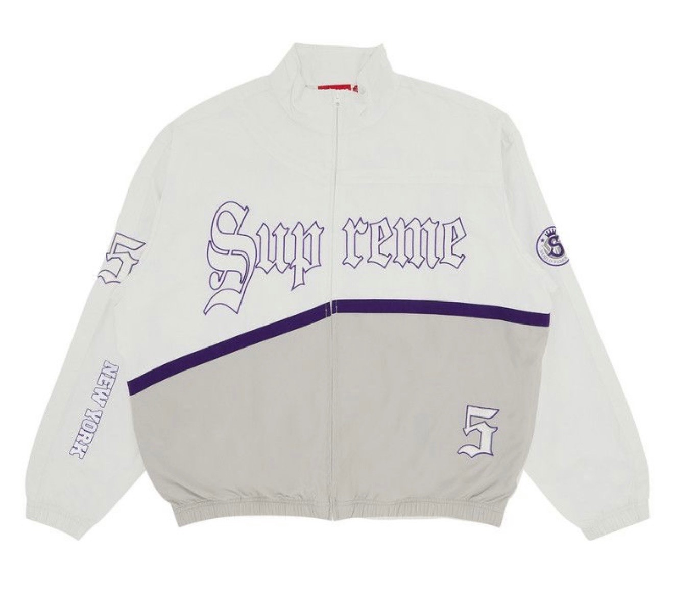 Supreme Old English Jacket SS25 White Large Authentic Fast 🚚 Supreme Old English Jacket SS25 White Large Authentic Fast 🚚