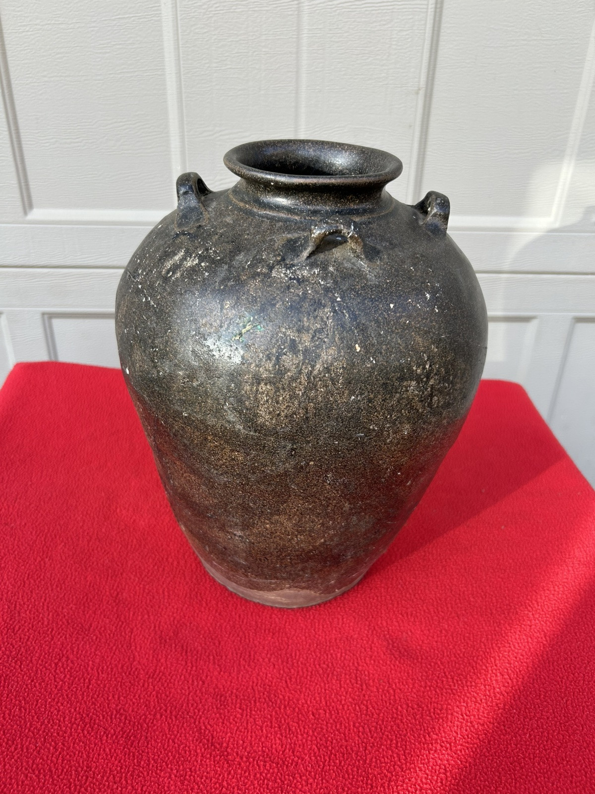 Thai Sukhothai Sawankhalok Brown glazed ceramic bottle lug handles 15-16th c.