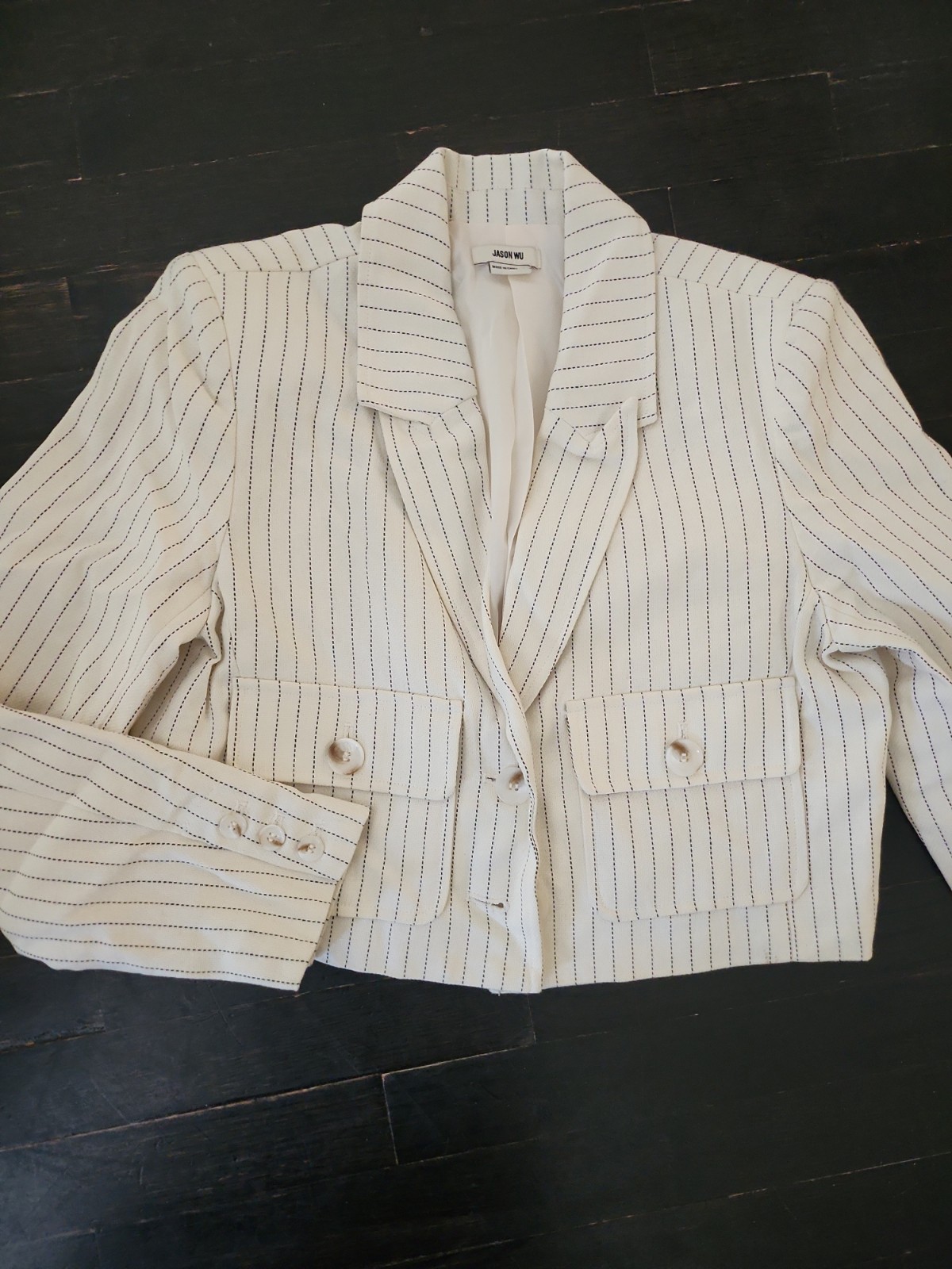 Jason Wu Womens Meduim  Cream Striped Jacket