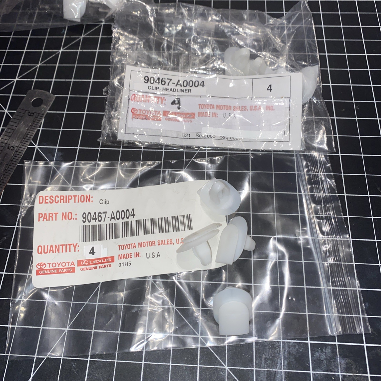 2008-25 Toyota & 10-15 Lexus Headliner Clip 90467-A0004  4 PACK
