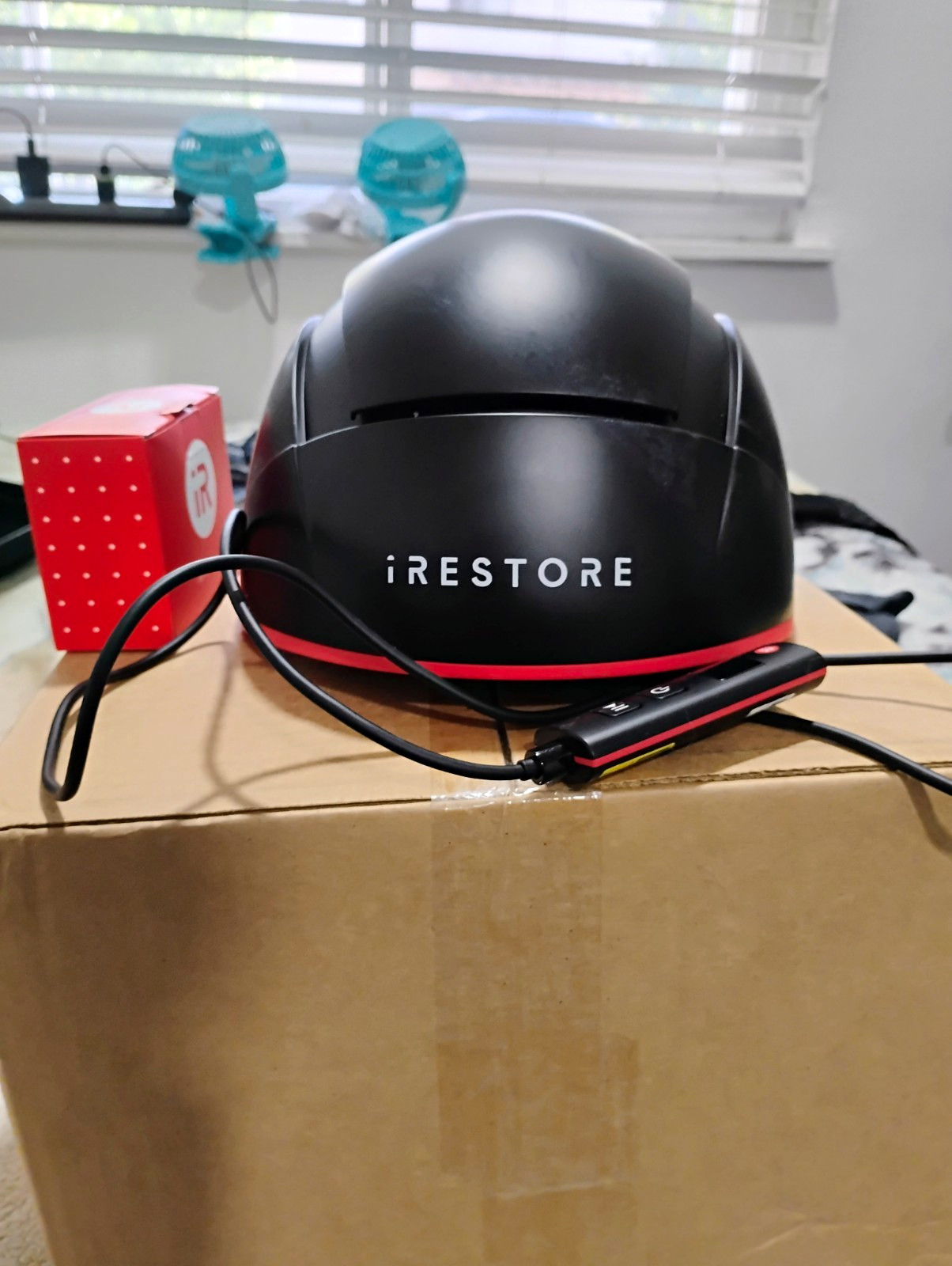 iRestore LED Hair Growth Light Therapy Helmet Black/Red w/ Adapter 2 In Stock iRestore LED Hair Growth Light Therapy Helmet Black/Red w/ Adapter 2 In Stock