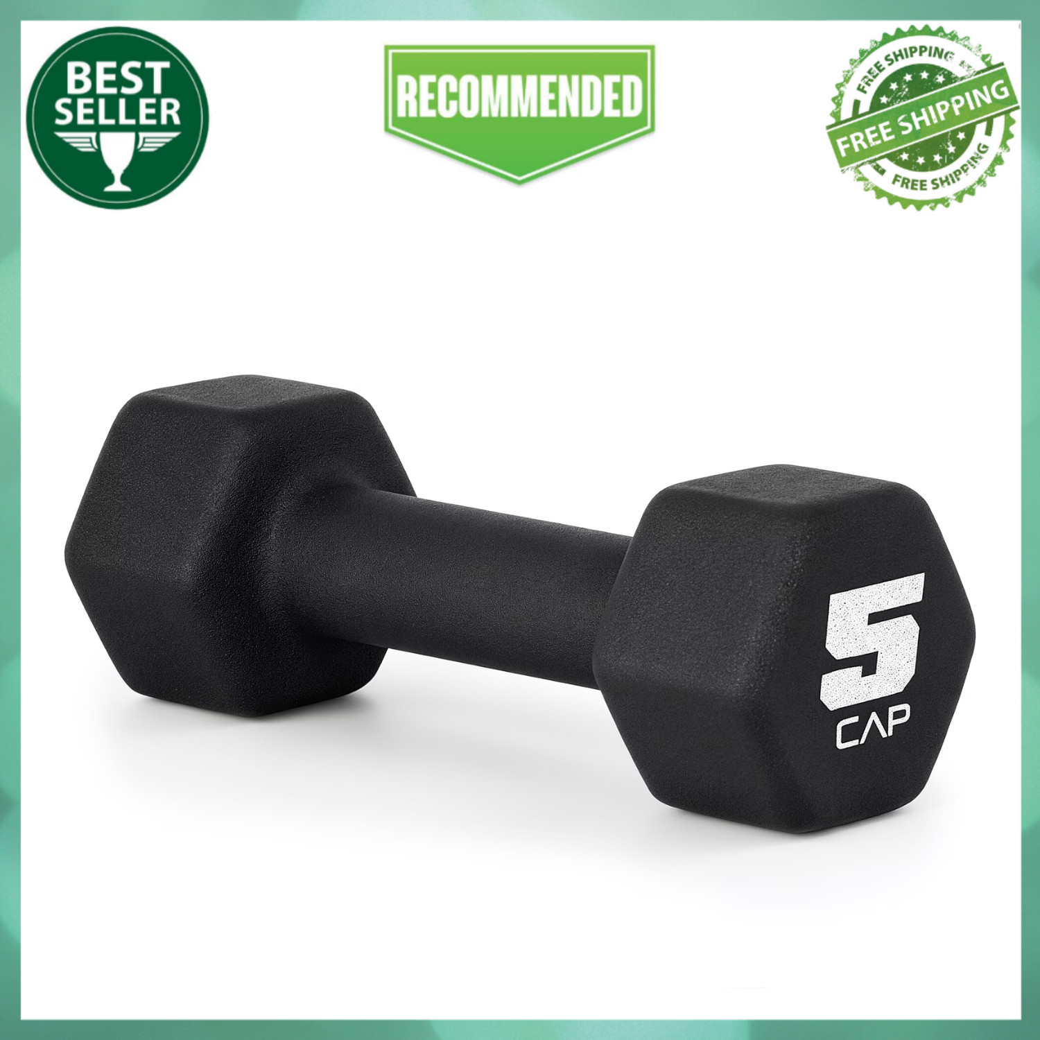 5 lb Neoprene Hex Dumbbell Black Single Hand Weight Strength Training 5 lb Neoprene Hex Dumbbell Black Single Hand Weight Strength Training