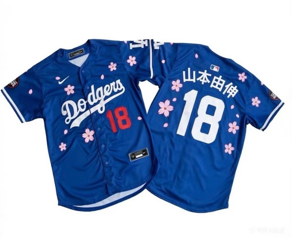 YOSHINOBU YAMAMOTO #18 Los Angeles Dodgers Kanji Edition Tokyo Series Jersey LAD