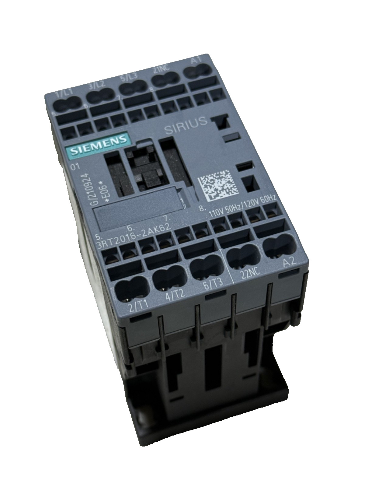 1x NEW SIEMENS 3RT2016-2AK62 3p 9a Contactor W/ 120vAC Coil - OEM SIEMENS - QTY