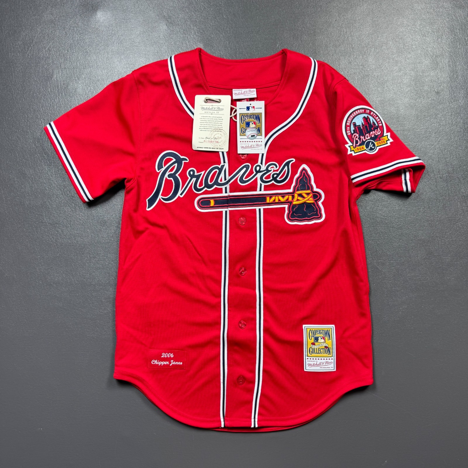 100% Authentic Chipper Jones Mitchell & Ness 2006 Atlanta Braves Jersey 56 3XL 100% Authentic Chipper Jones Mitchell & Ness 2006 Atlanta Braves Jersey 56 3XL