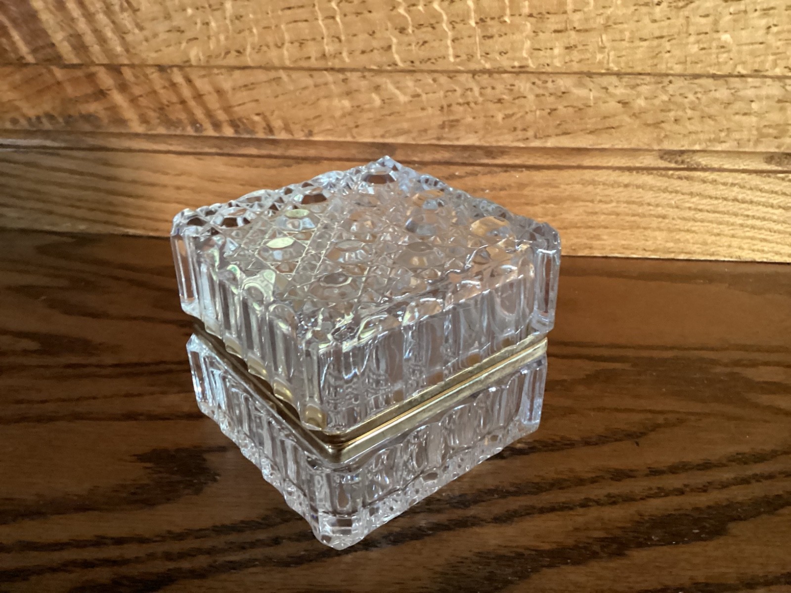 Vintage Westminster Baccarat Style Lead Crystal Glass Hinged Trinket Box Vintage Westminster Baccarat Style Lead Crystal Glass Hinged Trinket Box