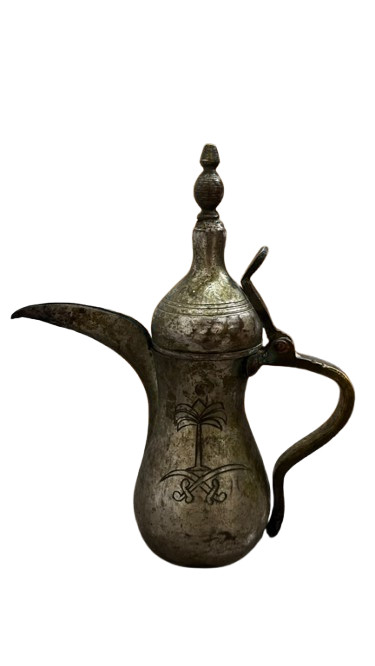Antique Handmade Arabic Coffee Pot Dallah Middle Eastern Brass Decor Collectible