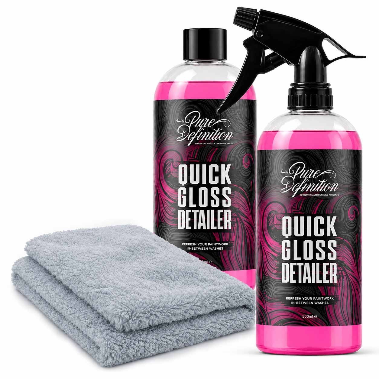 Car Detailer Kit – Clay Bar Lube, High Gloss Detail Spray Wax Quick Cleaner Set