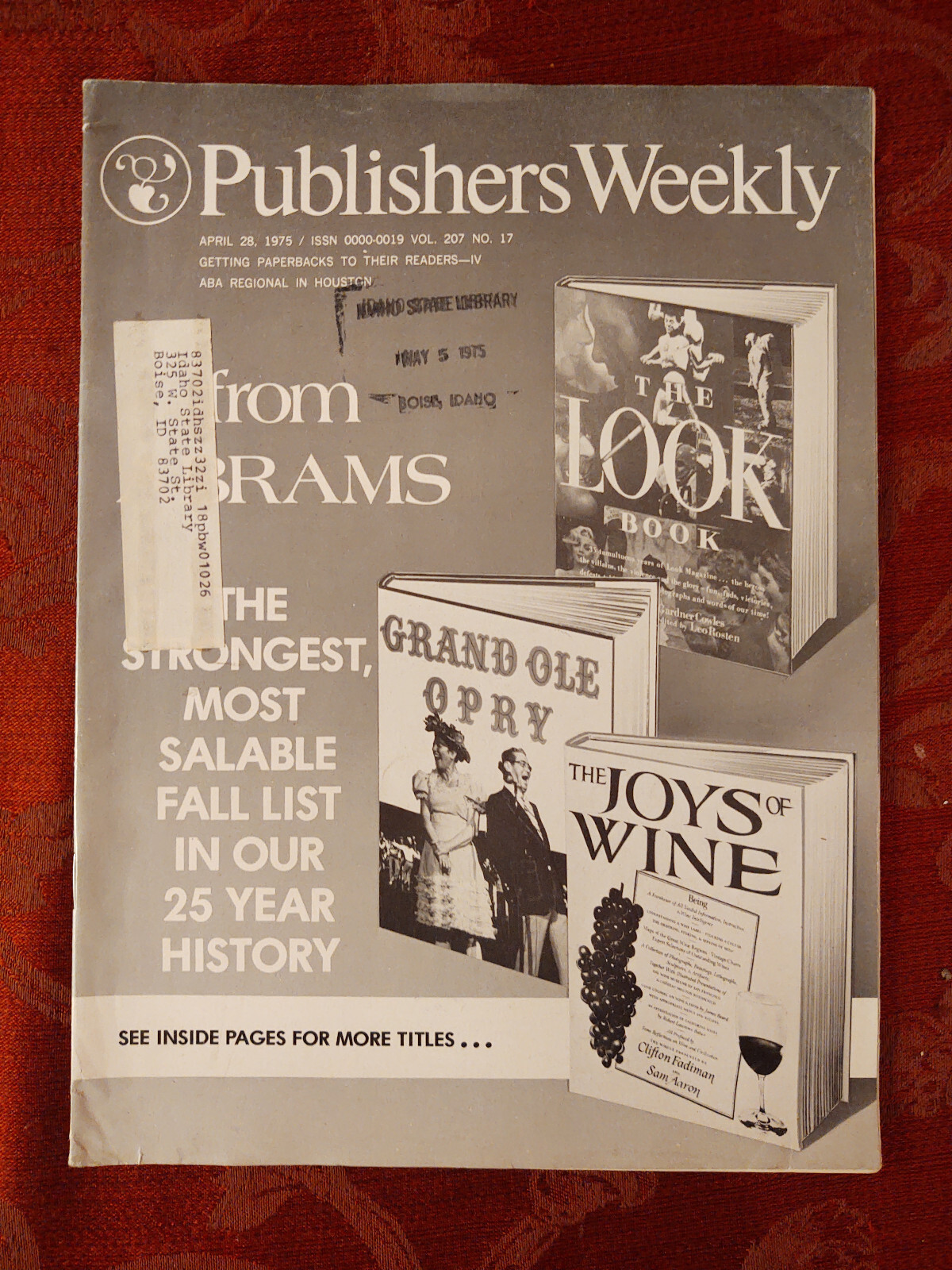 PUBLISHERs WEEKLY Book Trade Magazine April 28 1975 Harry Kemelman