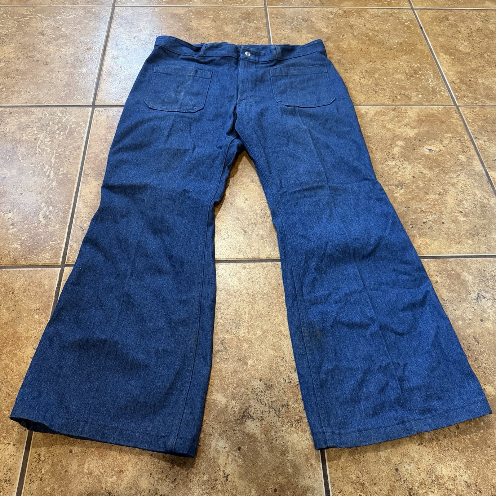 VTG Seafarer Dungaree US Navy Denim Utility Pants Bell Bottom 36x31 MINT