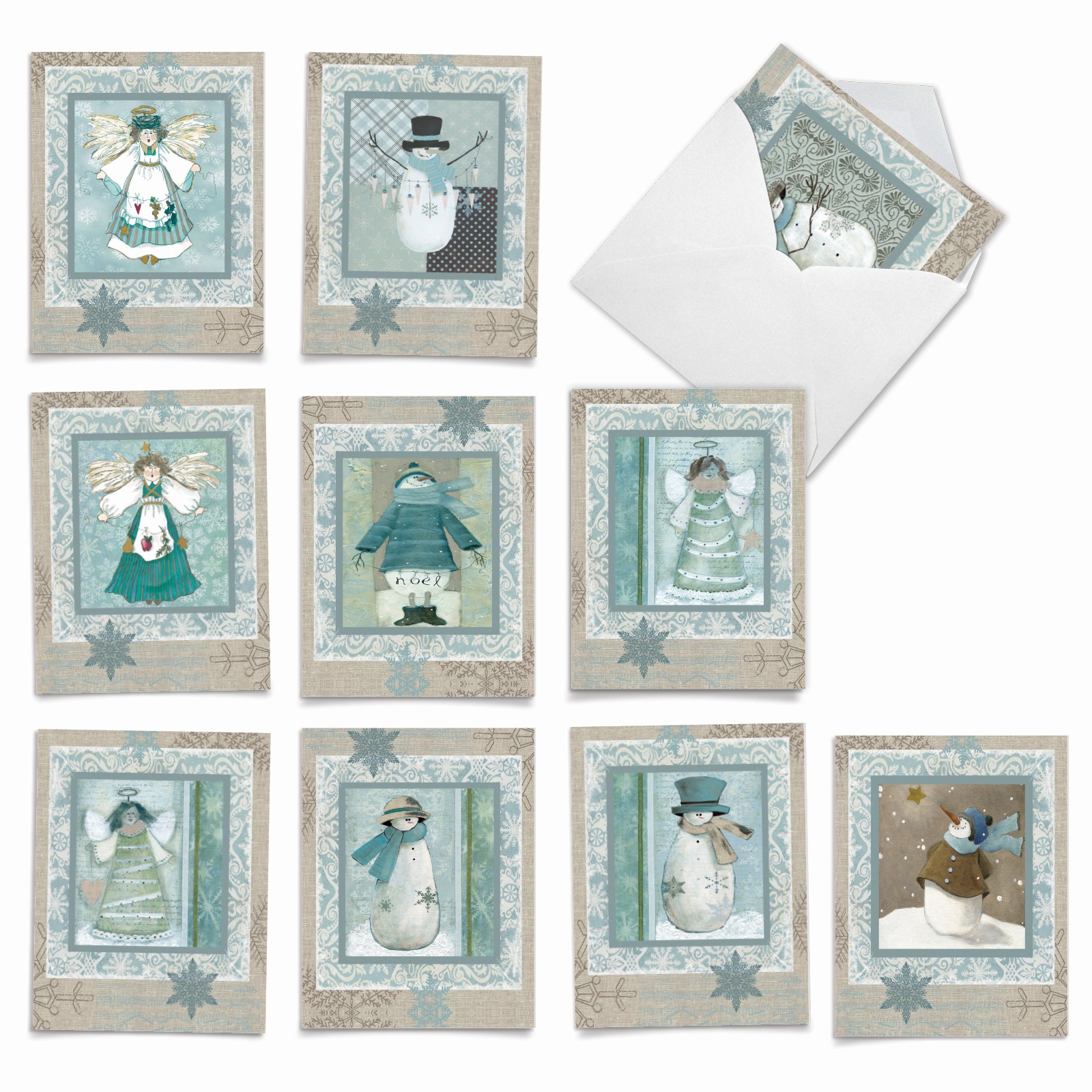 10 Seasons Greetings Card Pack w/Envelopes - Snow Angels NobleWorks M6731XSB 10 Seasons Greetings Card Pack w/Envelopes - Snow Angels NobleWorks M6731XSB